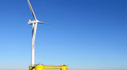The WindFloat floating foundation for offshore wind turbines is said to cut environmental risk and cost.