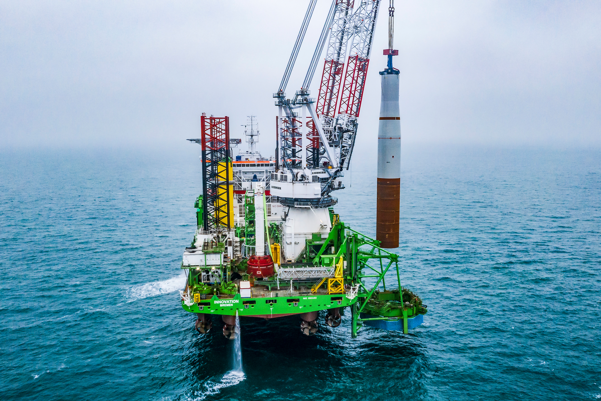 The Innovation installed a foundation at the Borssele 1 & 2 offshore wind farm in the Dutch North Sea.