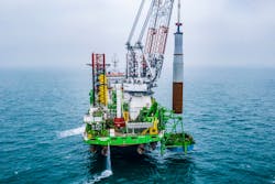 The Innovation installed a foundation at the Borssele 1 &amp; 2 offshore wind farm in the Dutch North Sea.