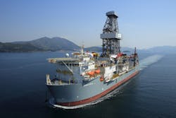 Weatherford crews successfully installed an integrated completion system aboard the drillship Ensco DS-9, shown departing for the Santos basin.