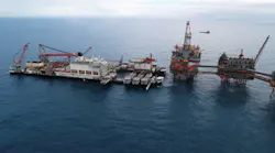 The Pioneering Spirit removed the 3,800-t QP topsides in June 2019 and will return to remove the DP and PCP platforms and connecting bridges (pictured).