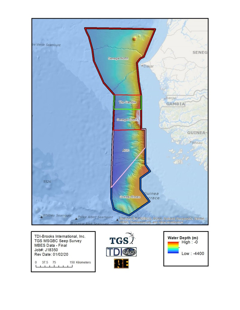 The MSGBC basin stretches from northern Senegal through The Gambia and AGC zone, into Guinea-Bissau down to the Guinea transform fault.