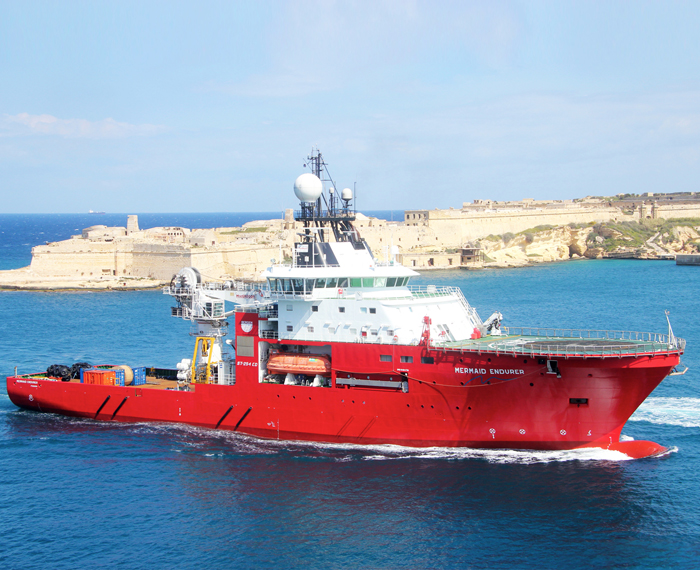 The DP-2 dive support vessel Mermaid Endurer.