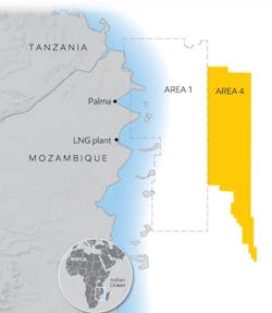 The deepwater Mamba complex is in Area 4 off Mozambique. The deepwater Mamba complex is in Area 4 off Mozambique.