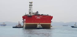 The hull of the FPSO Energean Power. The hull of the FPSO Energean Power.