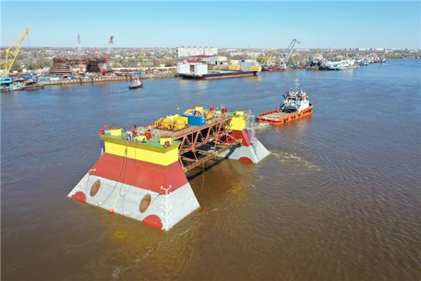 The jacket of the living quarters platform for the Valery Grayfer field.