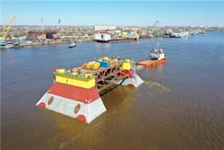 The jacket of the living quarters platform for the Valery Grayfer field. The jacket of the living quarters platform for the Valery Grayfer field.