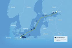 The Nord Stream gas pipeline route in the Baltic Sea.