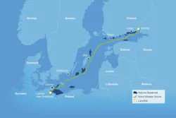 The Nord Stream gas pipeline route in the Baltic Sea. The Nord Stream gas pipeline route in the Baltic Sea.