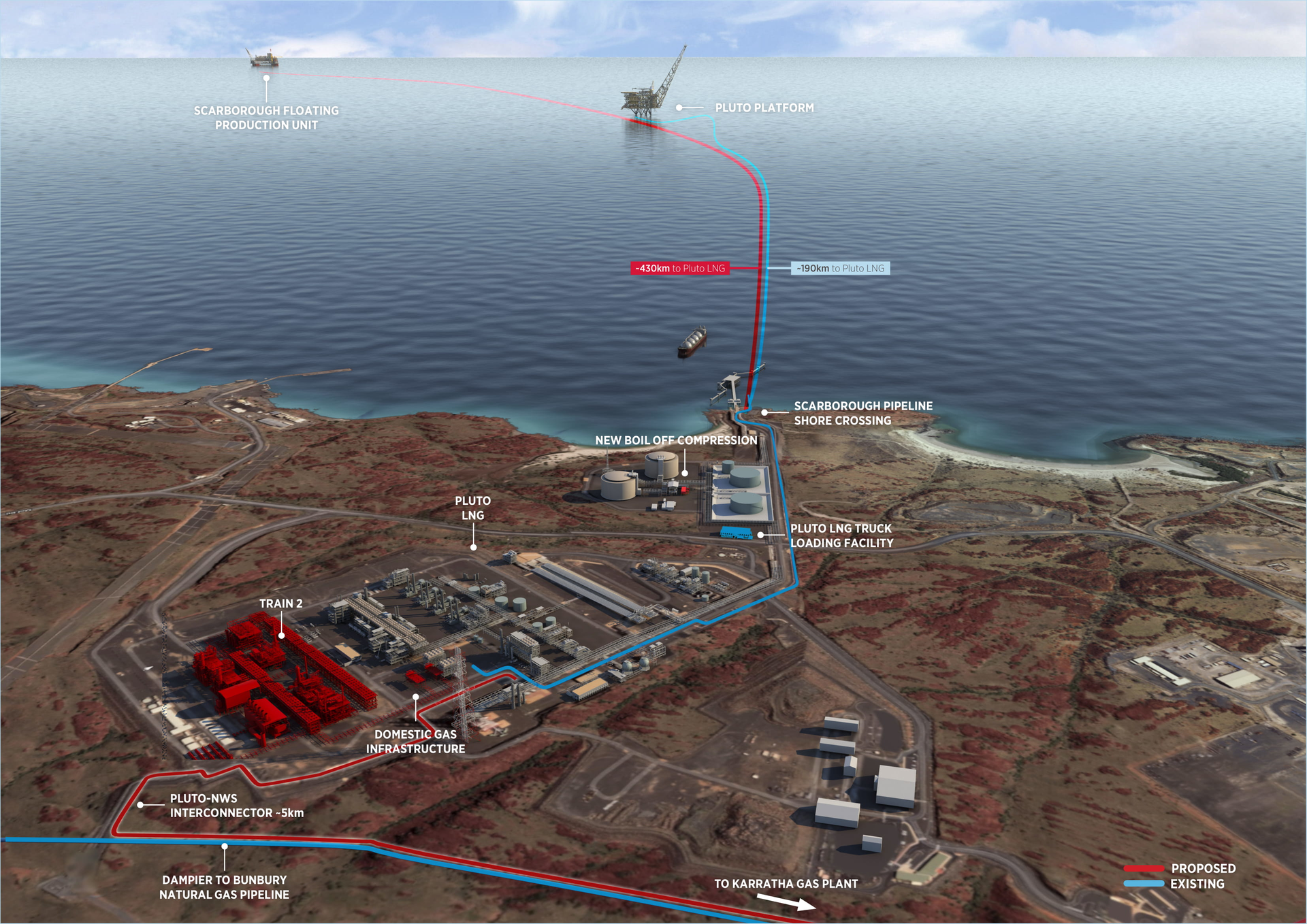 Woodside&rsquo;s preferred concept for Scarborough is to tie in to a brownfield expansion of the Pluto LNG facility.