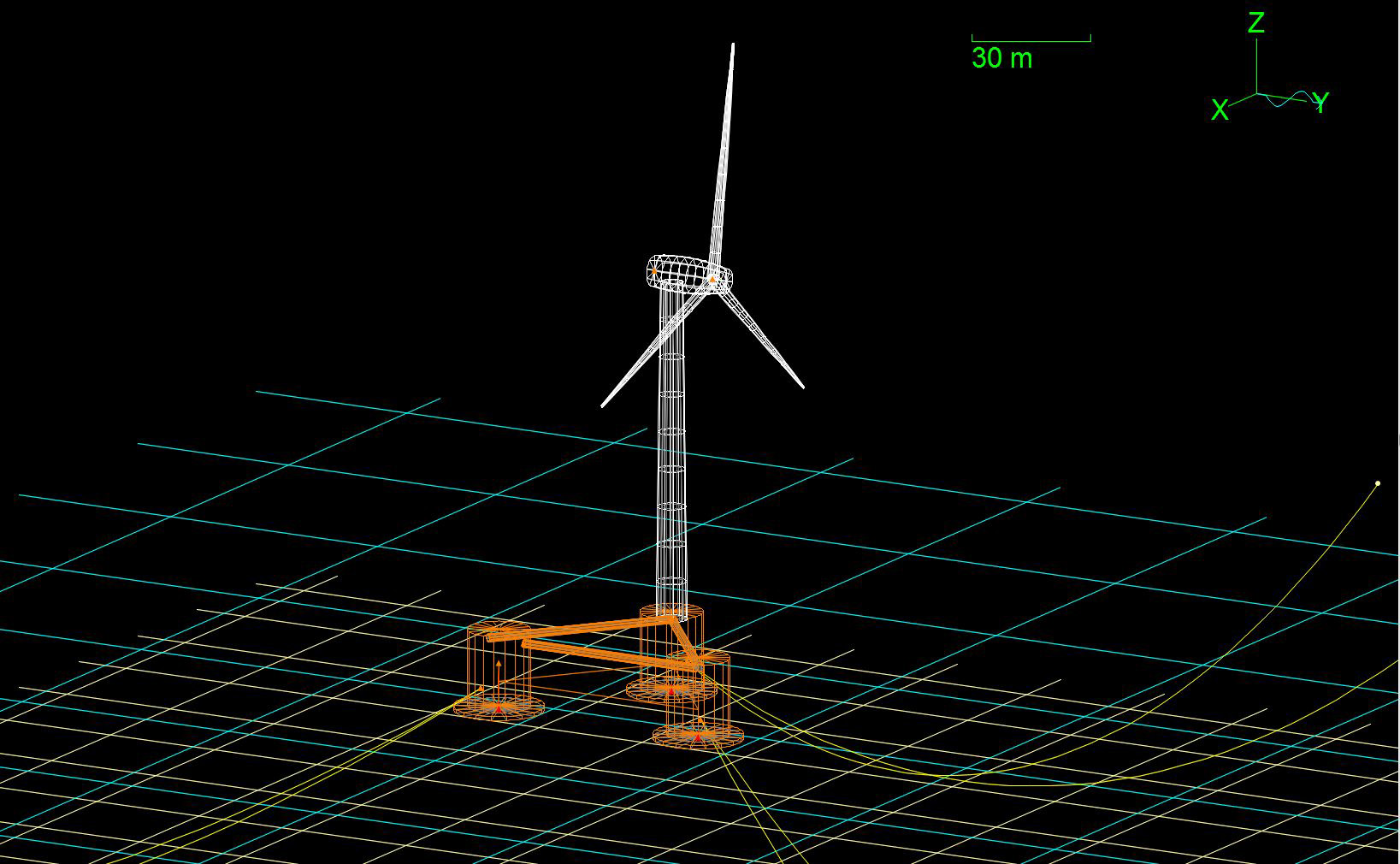Floating offshore wind tower.