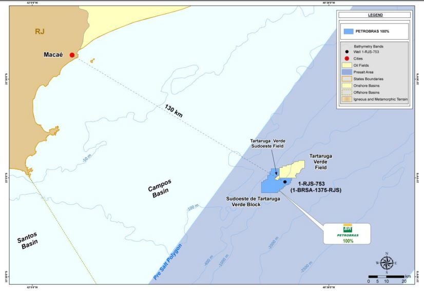 Location of Notator oil discovery in the Campos basin.