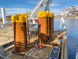 The first suction anchors for the Johan Castberg FPSO mooring system in the Barents Sea. The first suction anchors for the Johan Castberg FPSO mooring system in the Barents Sea.