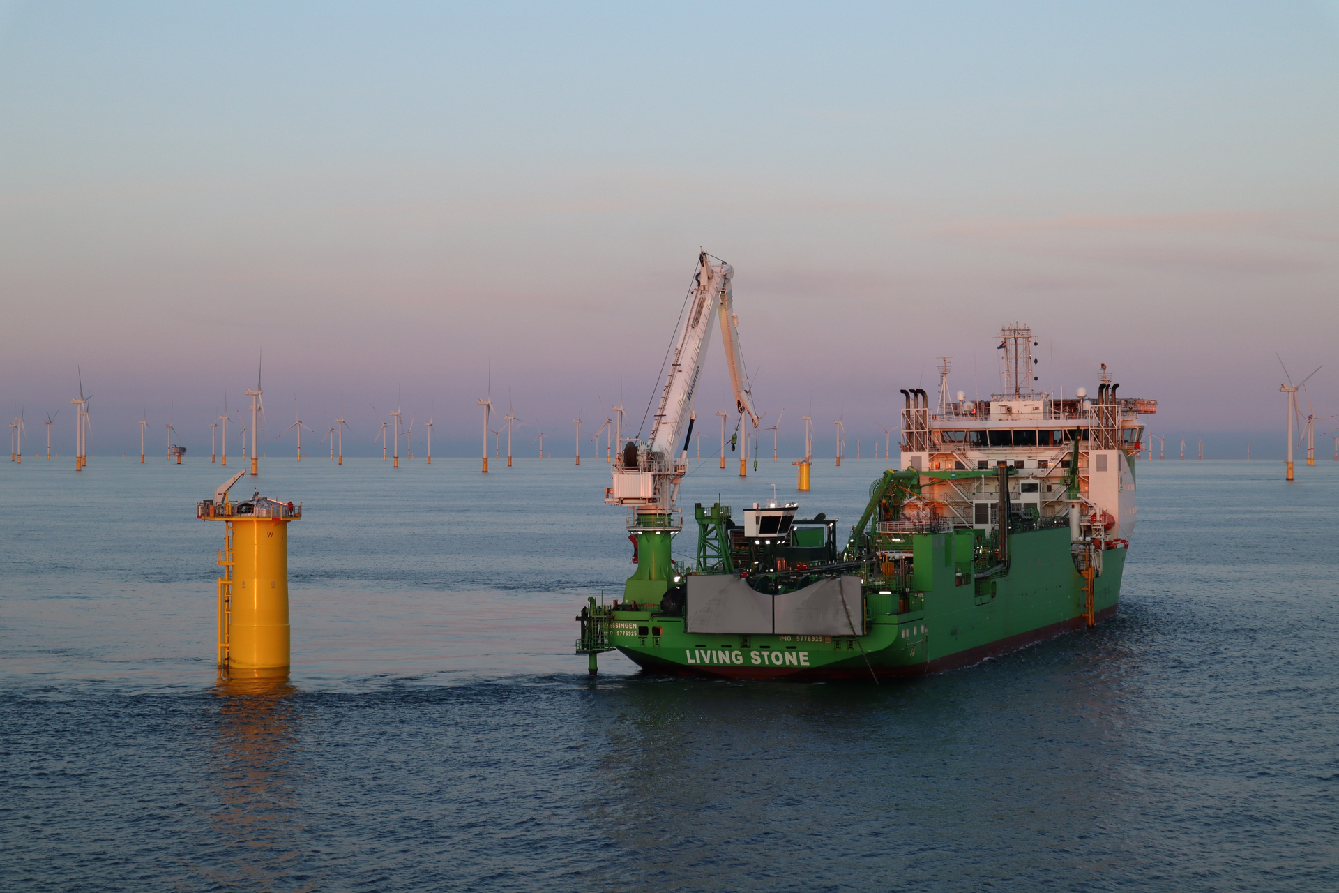 The Living Stone at the SeaMade offshore wind farm in the Belgian North Sea.