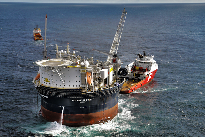 The circular-shaped FPSO Voyageur Spirit at the Huntington field in the UK central North Sea is expected to sailaway later this year.