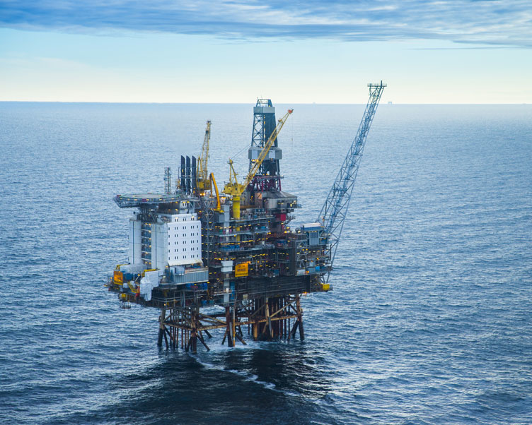 The Brage oil field platform in the Norwegian North Sea.