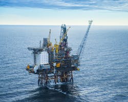 The Brage oil field platform in the Norwegian North Sea. The Brage oil field platform in the Norwegian North Sea.