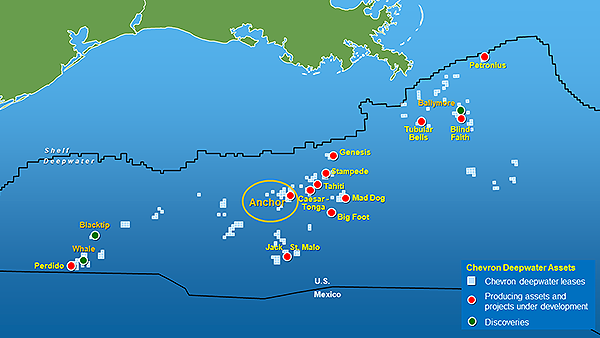 Chevron Sanctions Anchor Project Gulf Of Mexico Map 5eb454147de62