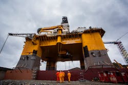 The Odfjell Drilling semisubmersible Deepsea Stavanger. The Odfjell Drilling semisubmersible Deepsea Stavanger.
