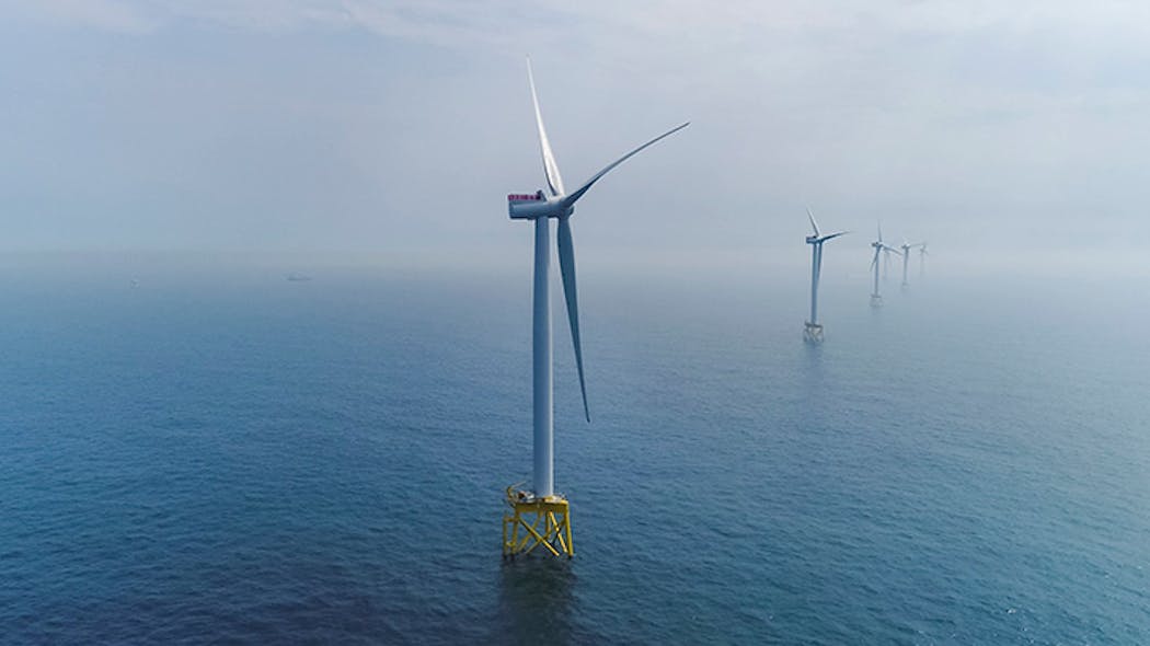 The 714-MW East Anglia ONE offshore wind farm includes 102 turbines.