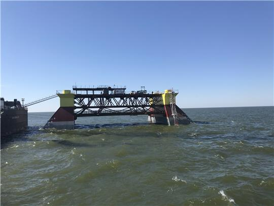 The accommodation platform jacket for the V.I. Grayfer field in the Russian sector of the Caspian Sea.