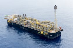 The FPSO P-68 operates at the Berbigão field in the presalt Santos basin offshore Brazil. The FPSO P-68 operates at the Berbigão field in the presalt Santos basin offshore Brazil.