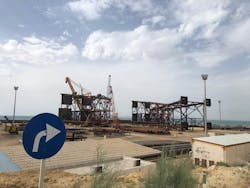 Load-out of the Platform 11B jacket. Load-out of the Platform 11B jacket.