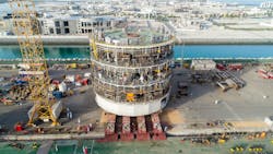 Johan Castberg turret mooring system manifold load-out. Johan Castberg turret mooring system manifold load-out.