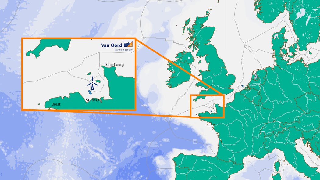 The Saint-Brieuc offshore wind farm will cover 75 sq km (29 sq mi) offshore France.