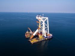 The heavy lift installation vessel Svanen. The heavy lift installation vessel Svanen.