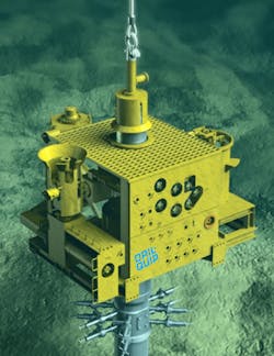 The VXTe vertical subsea tree system eliminates the need for a tubing head spool and for orientations of the tubing hanger. The VXTe vertical subsea tree system eliminates the need for a tubing head spool and for orientations of the tubing hanger.