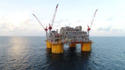 The Appomattox platform in the Gulf of Mexico. The Appomattox platform in the Gulf of Mexico.
