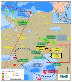 Block 29/11 in the Pearl River Mouth basin offshore China. Block 29/11 in the Pearl River Mouth basin offshore China.