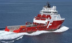 The anchor handler tug supply vessel Far Statesman. The anchor handler tug supply vessel Far Statesman.