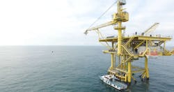 SASB natural gas production platform in the Black Sea offshore Turkey.