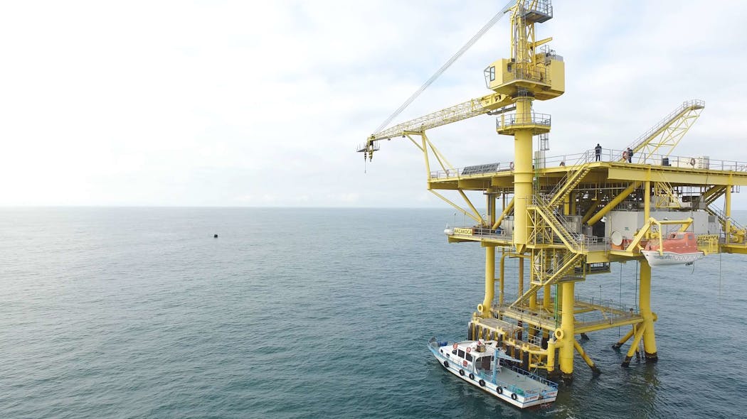 SASB natural gas production platform in the Black Sea offshore Turkey.