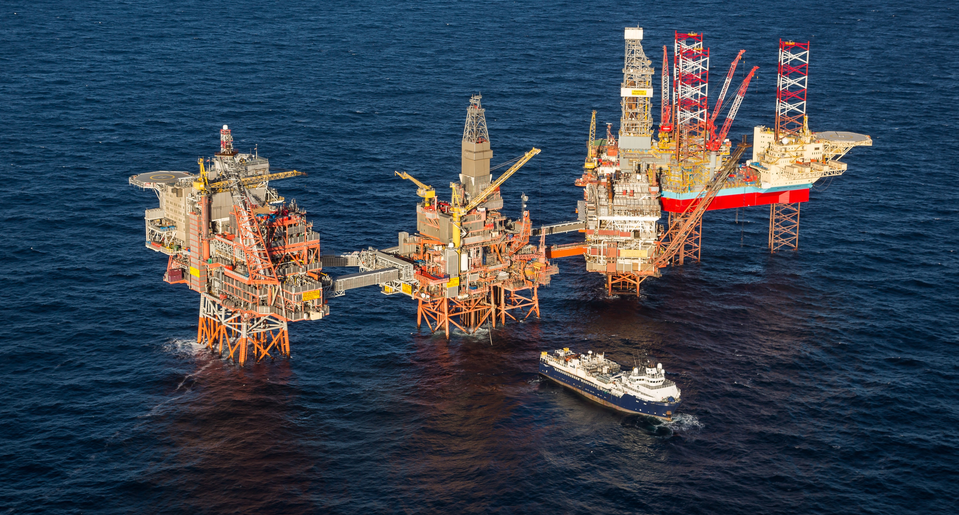 The Valhall field complex on the Norwegian continental shelf.