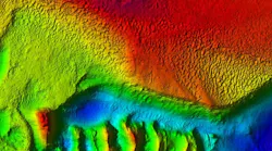 Bathymetry Showing A Possible Erosional Surface With A Hard Rugged Seabed