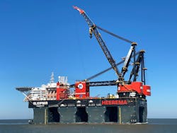 The semisubmersible crane vessel Sleipnir. The semisubmersible crane vessel Sleipnir.