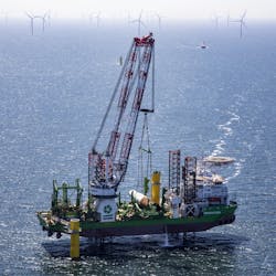 The Innovation installing foundations at at &Oslash;rsted&rsquo;s Borssele 1 &amp; 2 offshore wind farm in the Dutch North Sea.