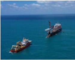 Allseas&rsquo; Solitaire installed the 90.3-km (56-mi), 30-in. and 24.in gas sales pipeline at the Karish gas field development offshore Israel.