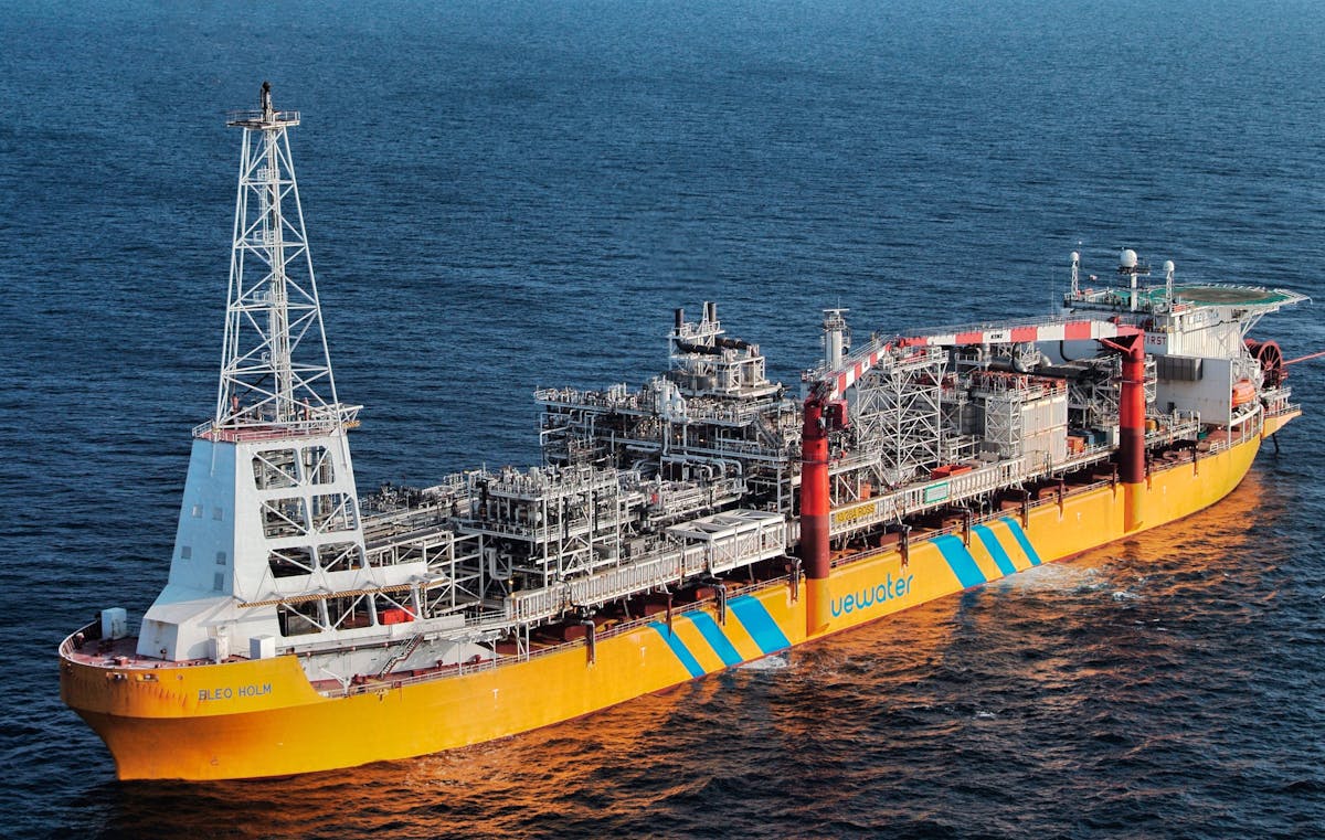 The FPSO Bleo Holm is positioned over the Ross field in block 13/28a in the UK central North Sea.