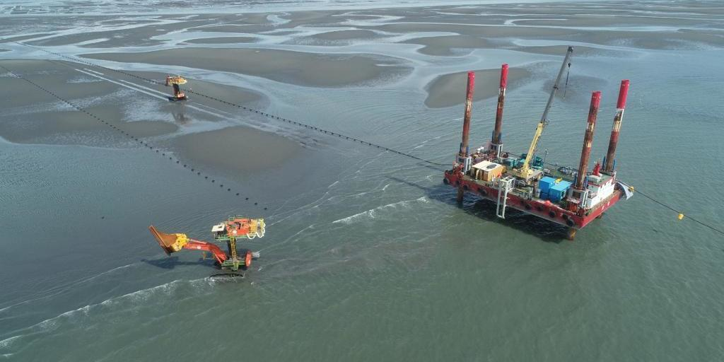 Export cable installation at the Changhua wind farm offshore Taiwan.