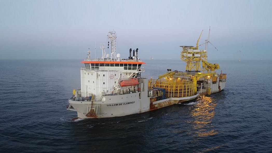 The cable-laying vessel Willem de Vlamingh.