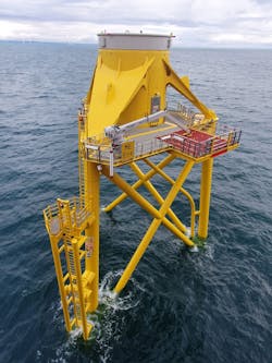 The first Moray East jacket offshore Scotland. The first Moray East jacket offshore Scotland.