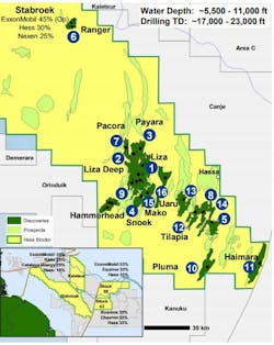 Discoveries offshore Guyana. Discoveries offshore Guyana.