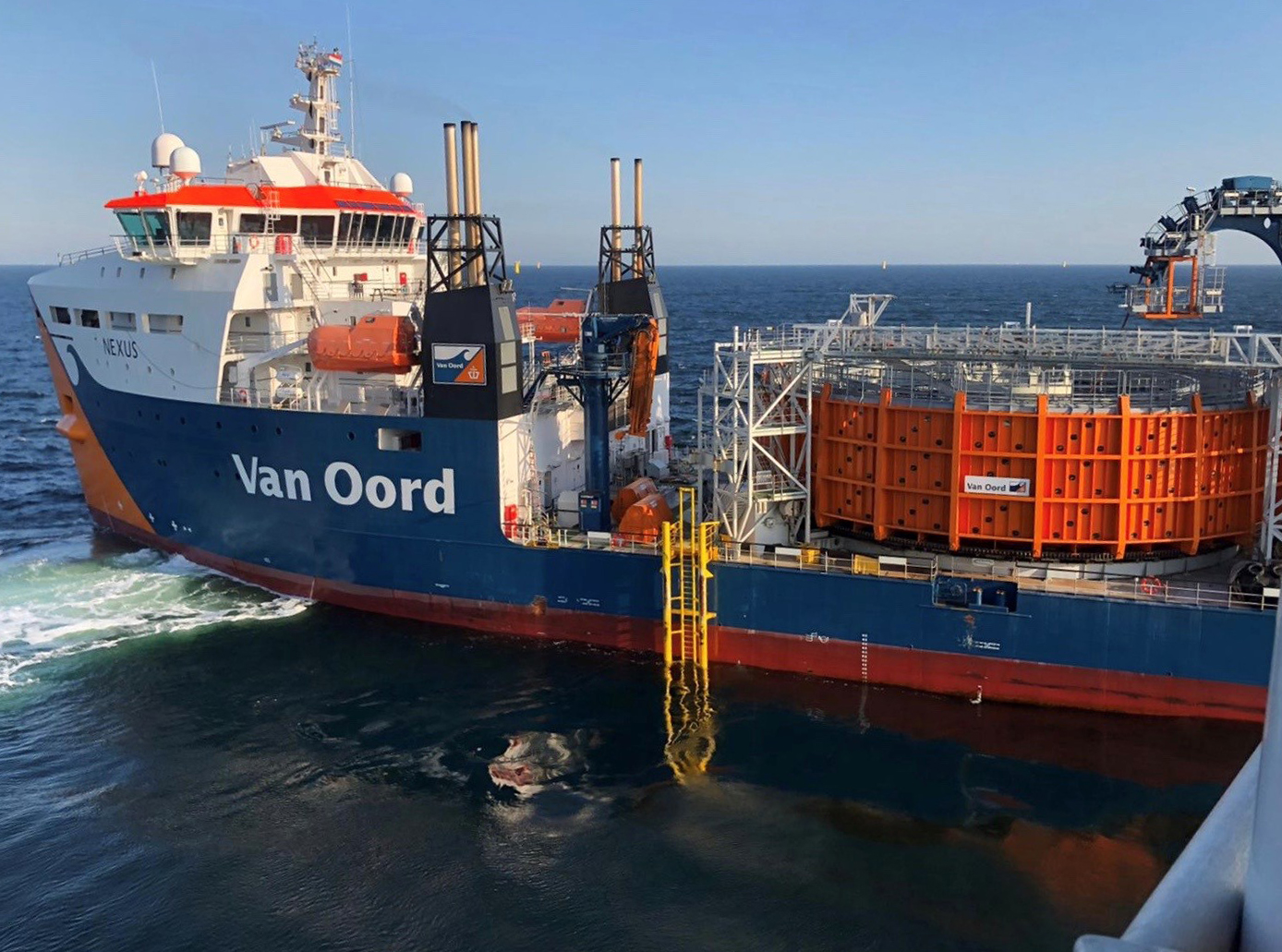 The cable-laying vessel Nexus installed the cables at the Borssele 1 & 2 offshore wind farm in the Dutch North Sea.