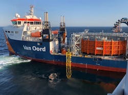The cable-laying vessel Nexus installed the cables at the Borssele 1 & 2 offshore wind farm in the Dutch North Sea. The cable-laying vessel Nexus installed the cables at the Borssele 1 & 2 offshore wind farm in the Dutch North Sea.