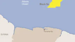 Location of block 47 offshore Suriname.