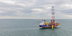 The offshore installation vessel Aeolus. The offshore installation vessel Aeolus.